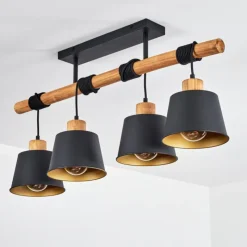 Lampes Dorées-hofstein Plafonnier Tatodere Brun, Noir, 4 lumières