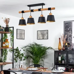 Lampes Dorées-hofstein Plafonnier Tatodere Brun, Noir, 4 lumières