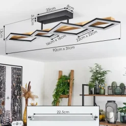 Luminaires Scandinaves-hofstein Plafonnier Tavon LED Écru, Noir, 1 lumière