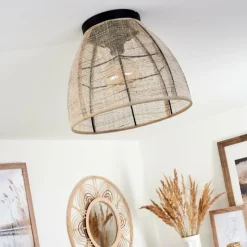 Lampes En Tissu-hofstein Plafonnier Tebary Noir, 1 lumière