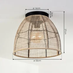 Lampes En Tissu-hofstein Plafonnier Tebary Noir, 1 lumière