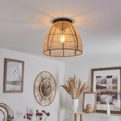 Lampes En Tissu-hofstein Plafonnier Tebary Noir, 1 lumière