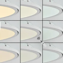 hofstein Plafonnier Telsen LED Blanc, 2 lumières, Télécommandes, Changeur de couleurs