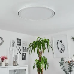 hofstein Plafonnier Telsen LED Blanc, 2 lumières, Télécommandes, Changeur de couleurs