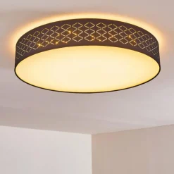 Lampes En Tissu-hofstein Plafonnier Temuka LED Blanc, 1 lumière, Télécommandes