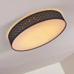 Lampes En Tissu-hofstein Plafonnier Temuka LED Blanc, 1 lumière, Télécommandes