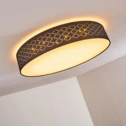 Lampes En Tissu-hofstein Plafonnier Temuka LED Blanc, 1 lumière, Télécommandes