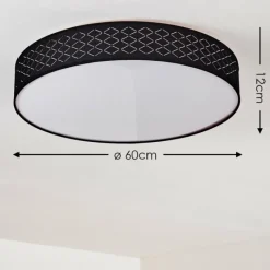 Lampes En Tissu-hofstein Plafonnier Temuka LED Noir, Blanc, 1 lumière, Télécommandes