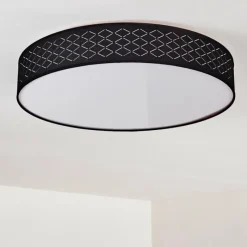 Lampes En Tissu-hofstein Plafonnier Temuka LED Noir, Blanc, 1 lumière, Télécommandes