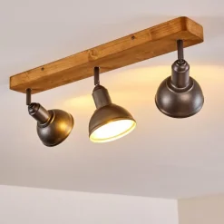 Luminaires Rustiques-hofstein Plafonnier Tholen Brun, 3 lumières