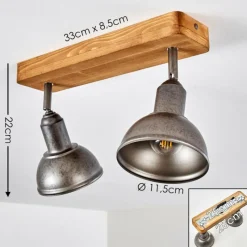 Luminaires Rustiques-hofstein Plafonnier Tholen Brun, 2 lumières