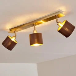 Lampes En Tissu-hofstein Plafonnier Tibro Laiton, Nickel mat, 3 lumières