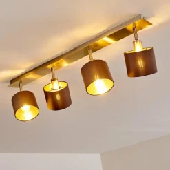 Lampes En Tissu-hofstein Plafonnier Tibro Laiton, Nickel mat, 4 lumières