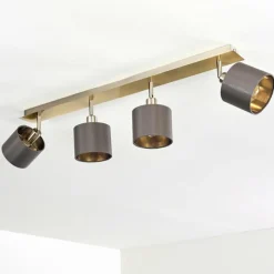 Lampes En Tissu-hofstein Plafonnier Tibro Laiton, Nickel mat, 4 lumières