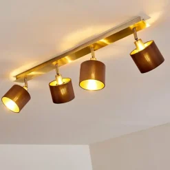 Lampes En Tissu-hofstein Plafonnier Tibro Laiton, Nickel mat, 4 lumières