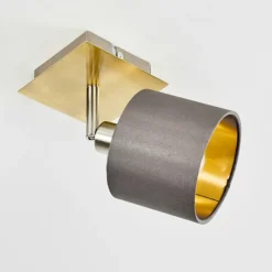 Lampes En Tissu-hofstein Plafonnier Tibro Laiton, Nickel mat, 1 lumière