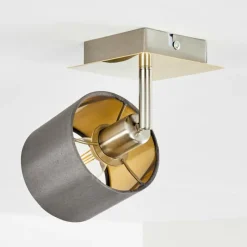 Lampes En Tissu-hofstein Plafonnier Tibro Laiton, Nickel mat, 1 lumière