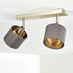 Lampes En Tissu-hofstein Plafonnier Tibro Laiton, Nickel mat, 2 lumières
