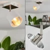 Lampes En Tissu-hofstein Plafonnier Tibro Nickel mat, Blanc, 1 lumière