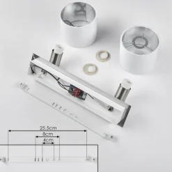 Lampes En Tissu-hofstein Plafonnier Tibro Nickel mat, Blanc, 2 lumières