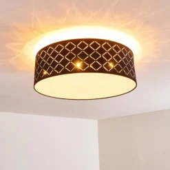 Lampes En Tissu-hofstein Plafonnier Tibure Nickel mat, 6 lumières