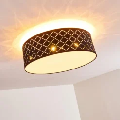 Lampes En Tissu-hofstein Plafonnier Tibure Nickel mat, 6 lumières