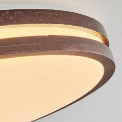 Luminaires Scandinaves-hofstein Plafonnier Tikkala LED Bois foncé, Blanc, 1 lumière