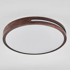 Luminaires Scandinaves-hofstein Plafonnier Tikkala LED Bois foncé, Blanc, 1 lumière