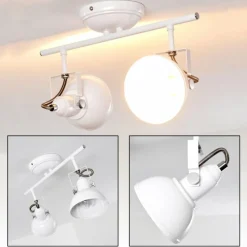 Lampes Industrielles-hofstein Plafonnier Tina Blanc, 2 lumières