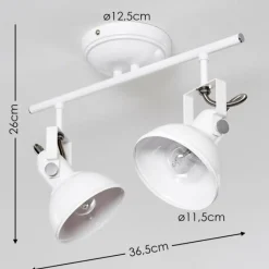 Lampes Industrielles-hofstein Plafonnier Tina Blanc, 2 lumières