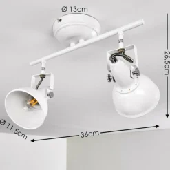 Lampes Industrielles-hofstein Plafonnier Tina Blanc, 2 lumières
