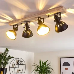 Lampes Dorées-hofstein Plafonnier Tina Bois clair, 4 lumières