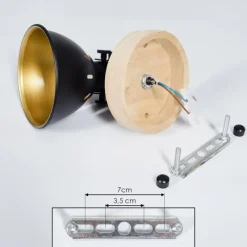 Lampes Dorées-hofstein Plafonnier Tina Bois foncé, Noir, 1 lumière