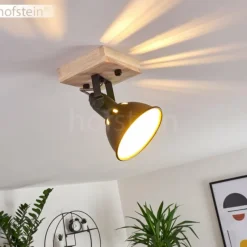 Lampes Dorées-hofstein Plafonnier Tina Bois foncé, Noir, 1 lumière