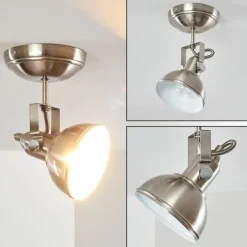 Lampes Industrielles-hofstein Plafonnier Tina Nickel mat, 1 lumière