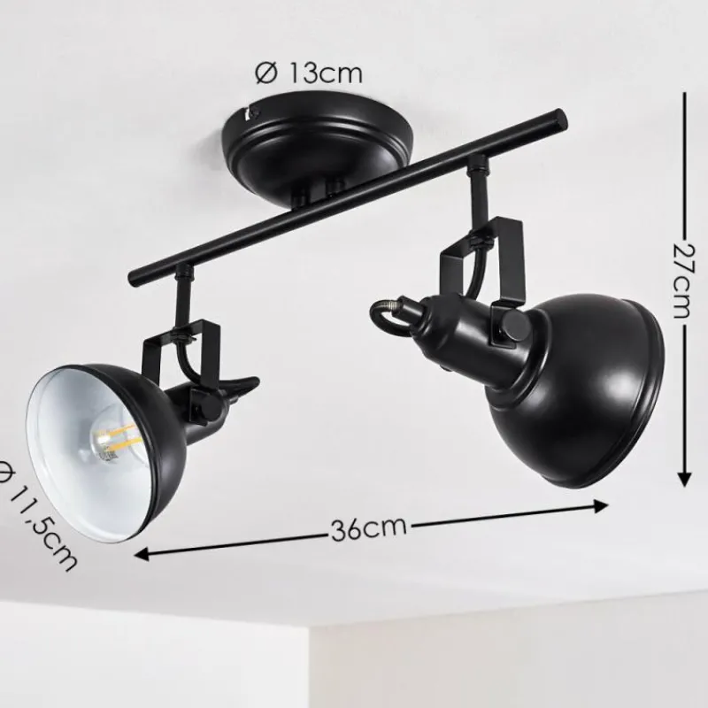 hofstein Plafonnier Tina Noir, 2 lumières* Spots Et Projecteurs
