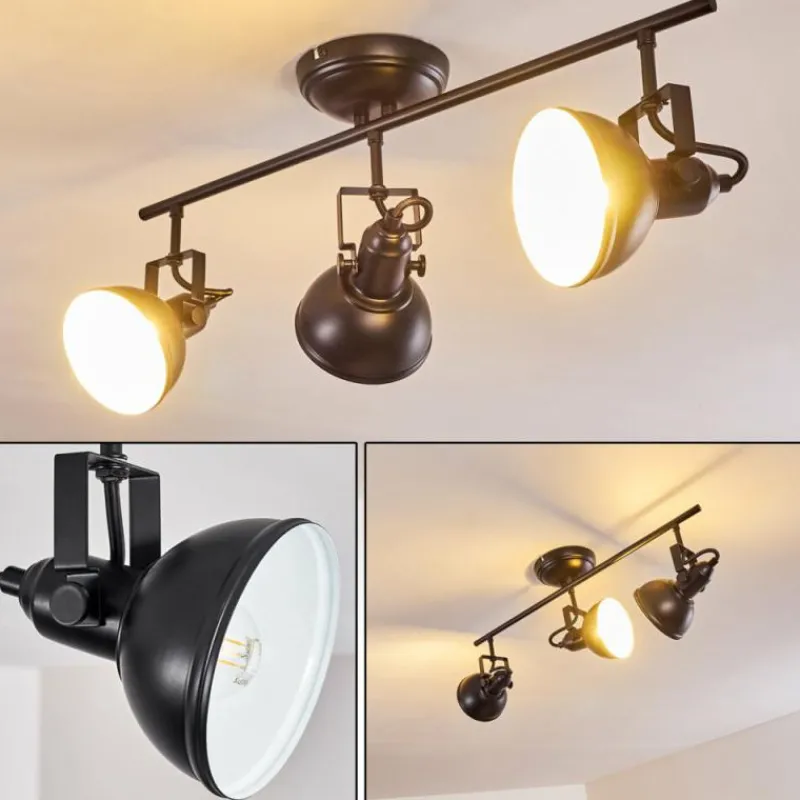 hofstein Plafonnier Tina Noir, 3 lumières* Spots Et Projecteurs