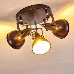 Lampes Industrielles-hofstein Plafonnier Tina Noir, 3 lumières