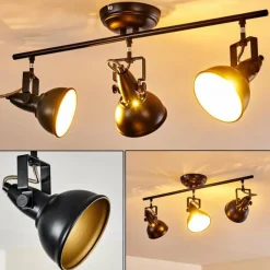 Lampes Industrielles-hofstein Plafonnier Tina Noir, 3 lumières