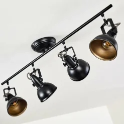 Lampes Dorées-hofstein Plafonnier Tina Noir, 4 lumières