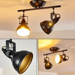 Lampes Dorées-hofstein Plafonnier Tina Noir, 2 lumières