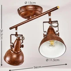 Lampes Industrielles-hofstein Plafonnier Tina Rouille, 2 lumières