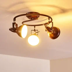 Lampes Industrielles-hofstein Plafonnier Tina Rouille, 3 lumières