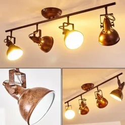Lampes Industrielles-hofstein Plafonnier Tina Rouille, 4 lumières