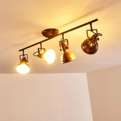 Lampes Industrielles-hofstein Plafonnier Tina Rouille, 4 lumières