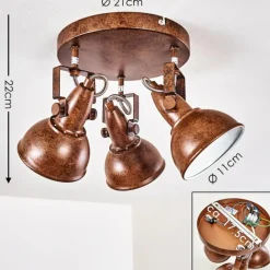 Lampes Industrielles-hofstein Plafonnier Tina Rouille, 3 lumières