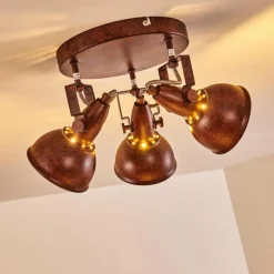 Lampes Industrielles-hofstein Plafonnier Tina Rouille, 3 lumières