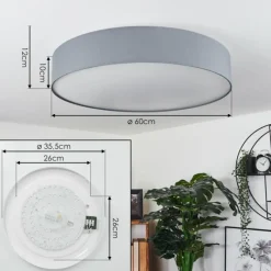 Lampes En Tissu-hofstein Plafonnier Tise LED Blanc, 1 lumière