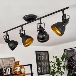 Lampes Dorées-hofstein Plafonnier Tita Noir, 4 lumières