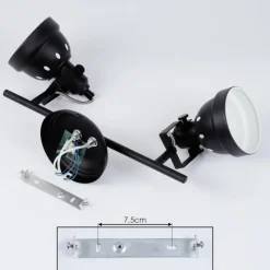 Lampes Industrielles-hofstein Plafonnier Tita Noir, 2 lumières